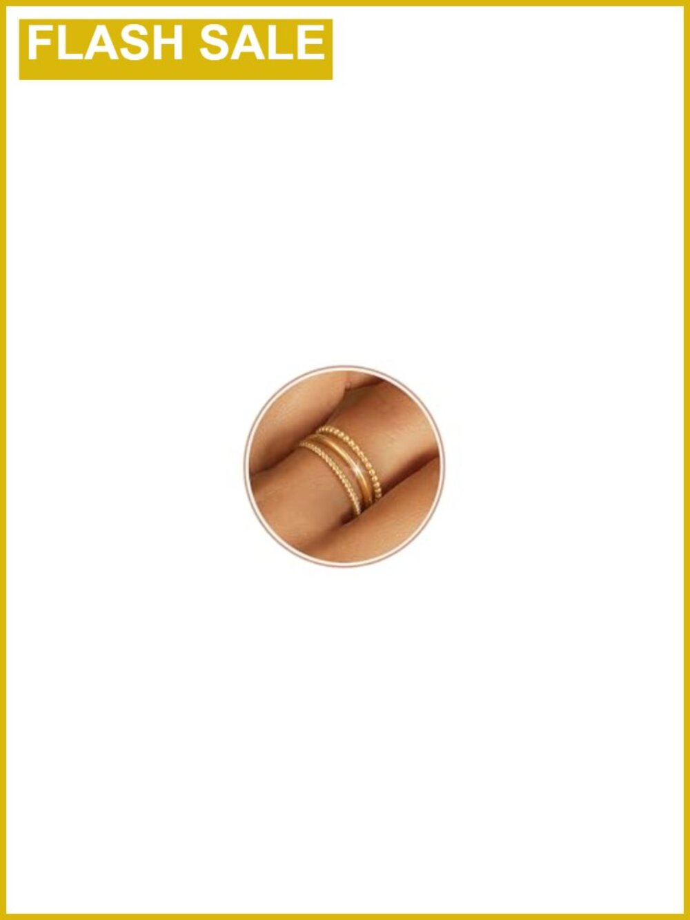 Non Tarnish Gold Plated Rings Stacking Set for Women Sizes 6-11